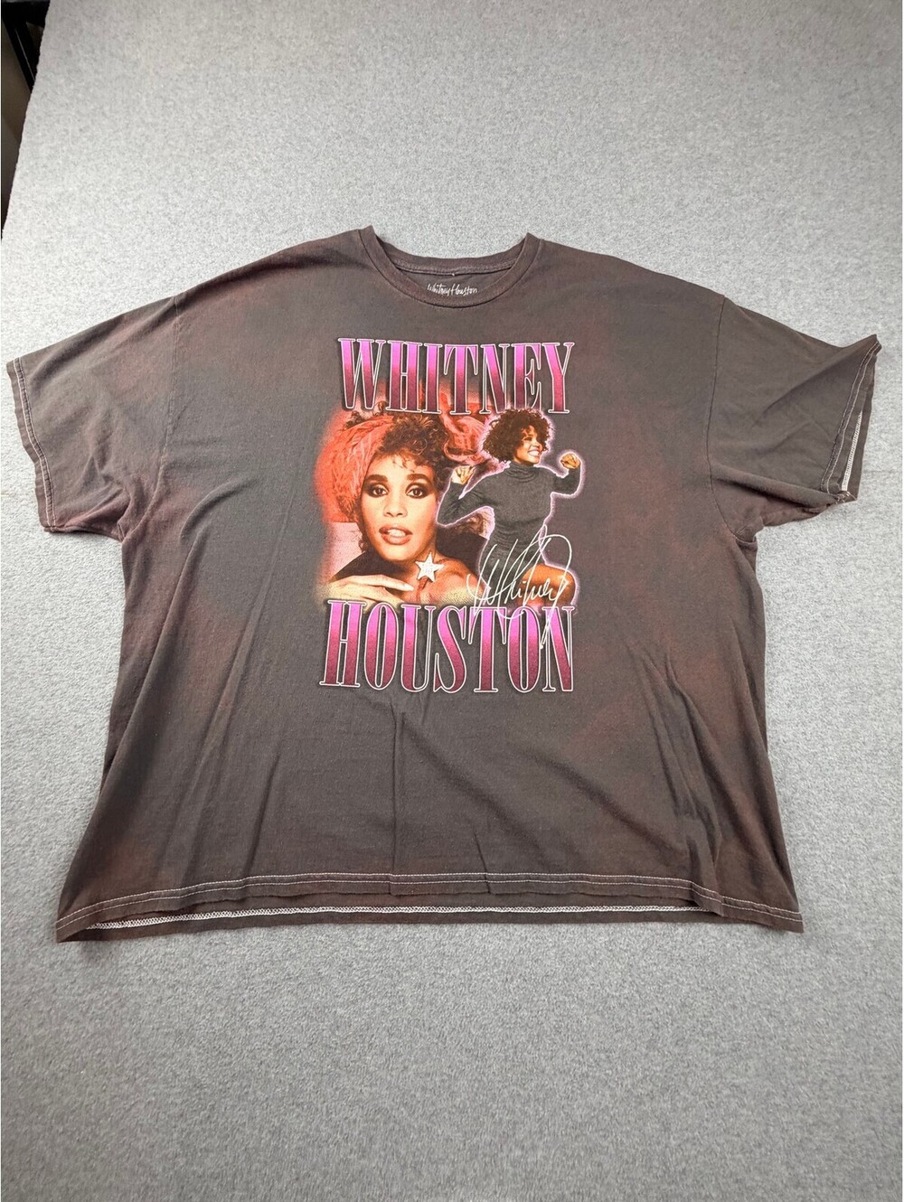 Whitney Houston 2010 Tour T Shirt Mens 2XL Faded Black Graphic Concert Tee